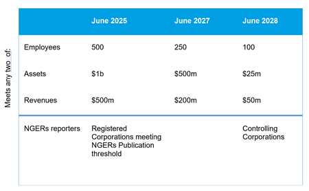 Proposed Sustainability Reporting Thresholds