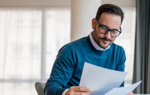 employer reviewing paperwork