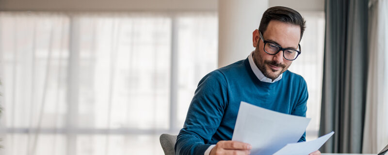 employer reviewing paperwork