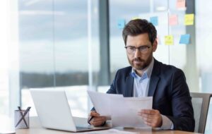 business owner reviewing financial documents