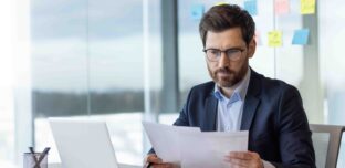 business owner reviewing financial documents