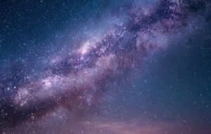 Sparkling Milky Way Galaxy in Deep Dark Night Sky: EOFY Promotions Banner