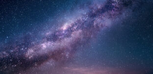 Sparkling Milky Way Galaxy in Deep Dark Night Sky: EOFY Promotions Banner
