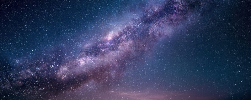 Sparkling Milky Way Galaxy in Deep Dark Night Sky: EOFY Promotions Banner
